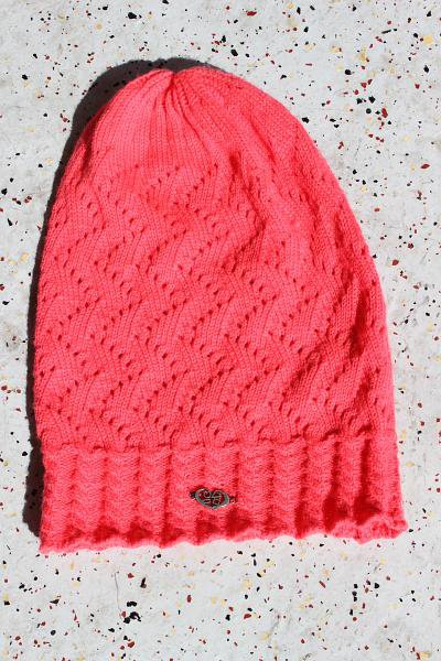 MAUI GIRL Beanie Lochmuster pink
