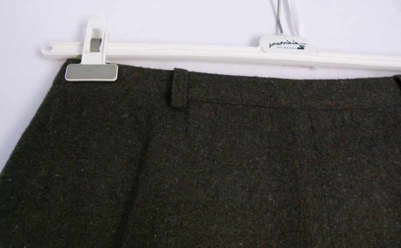 Trachten Woll Rock, grün grau meliert, mit Schlitz, Boho Folklore Retro Vintage Lagenlook Mori Cottagecore