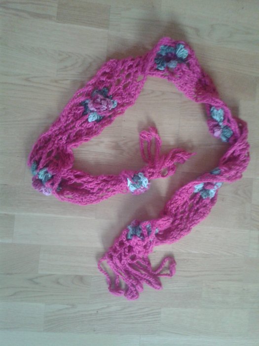 Schal pink grün