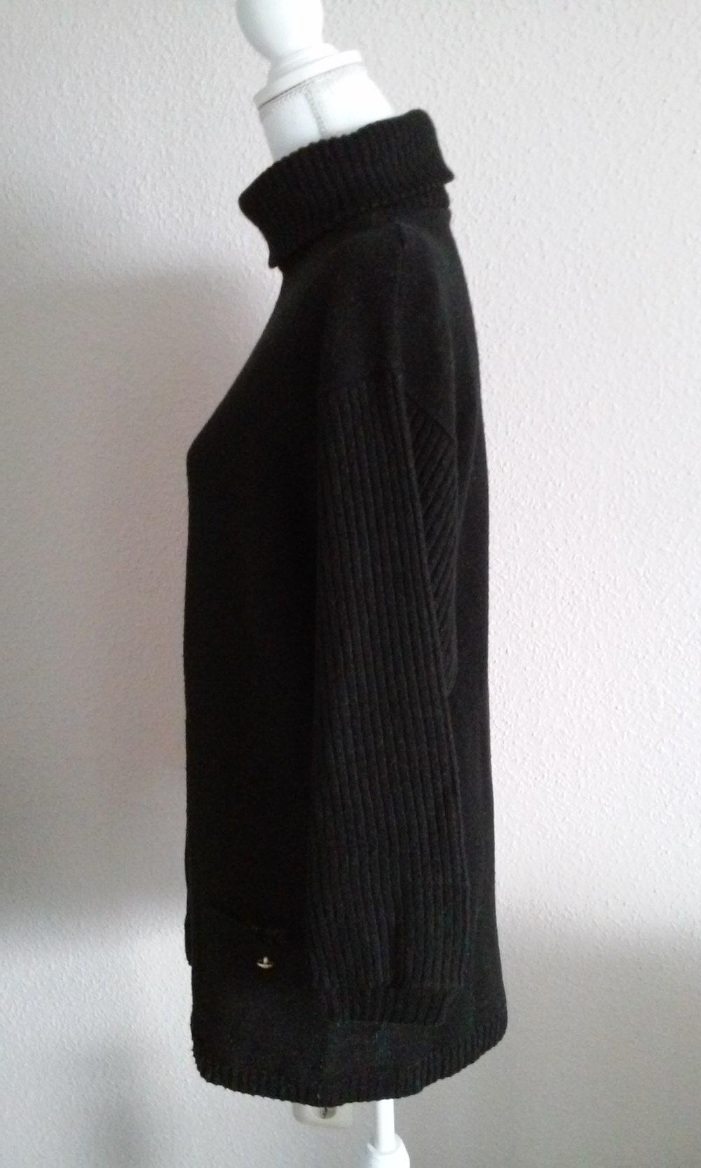 Rollkragenpullover Pulli Rolli Pulloverkleid/Kleid schwarz Gr.36/38