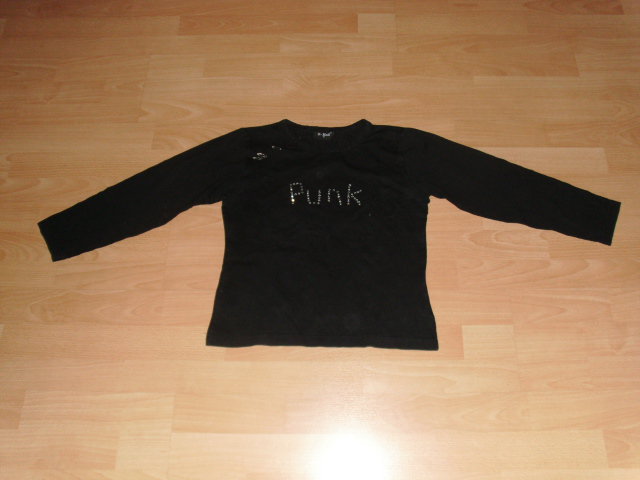 Langarmshirt von X-Mail, schwarz mit Motiv, Gr. 164