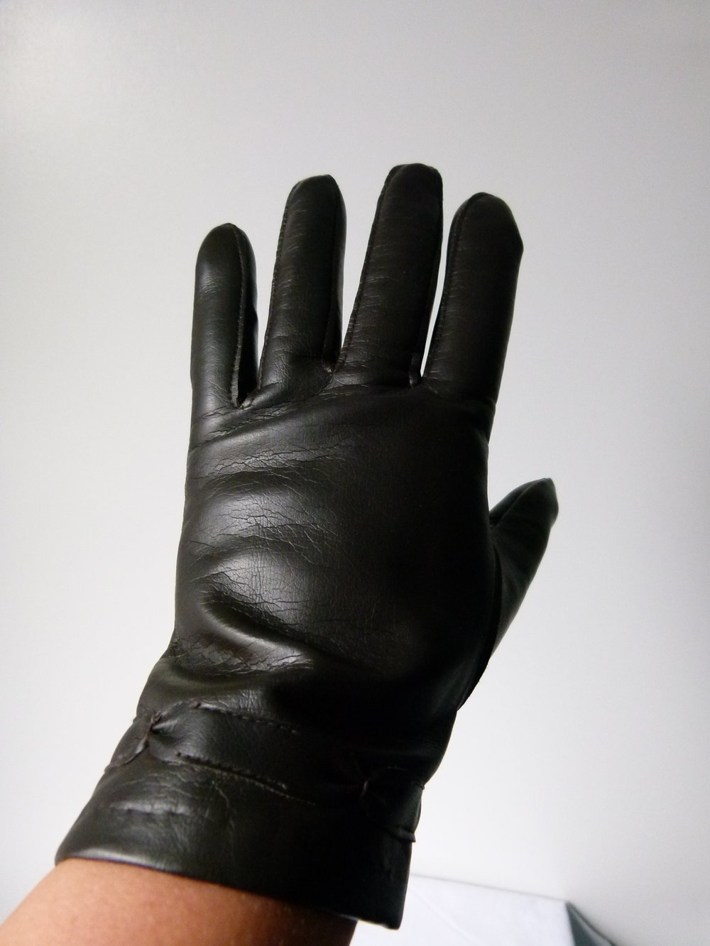 Kunstleder Handschuhe, True Vintage, dunkelbraun, Gothic Retro Steampunk Boho Mori
