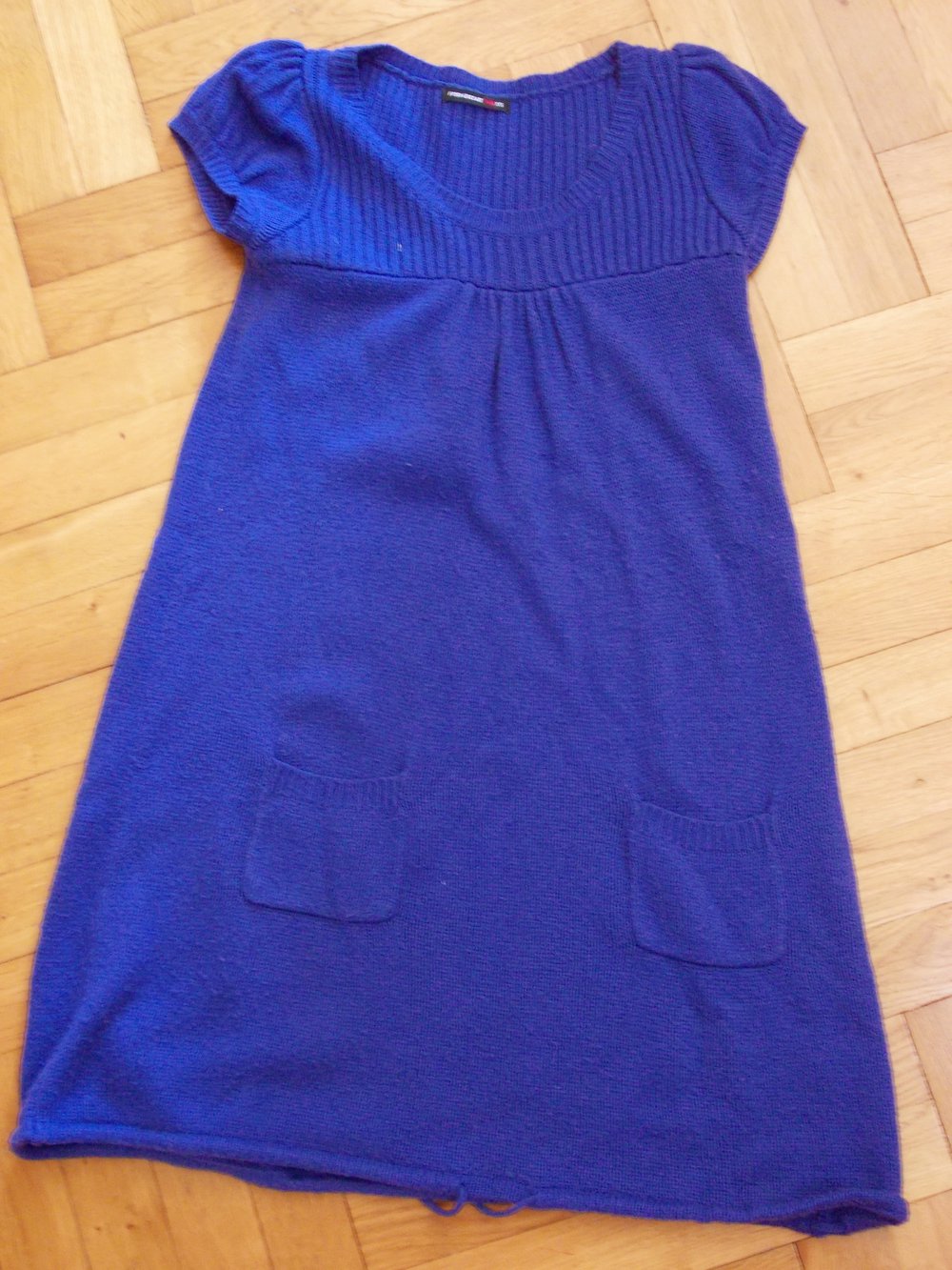 Baumwoll-Winterkleid Strickkleid lila violett S/M 38 Longshirt Babydoll