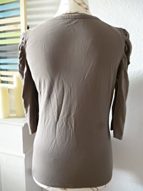 Puffärmel taupe Oberteil 40/42