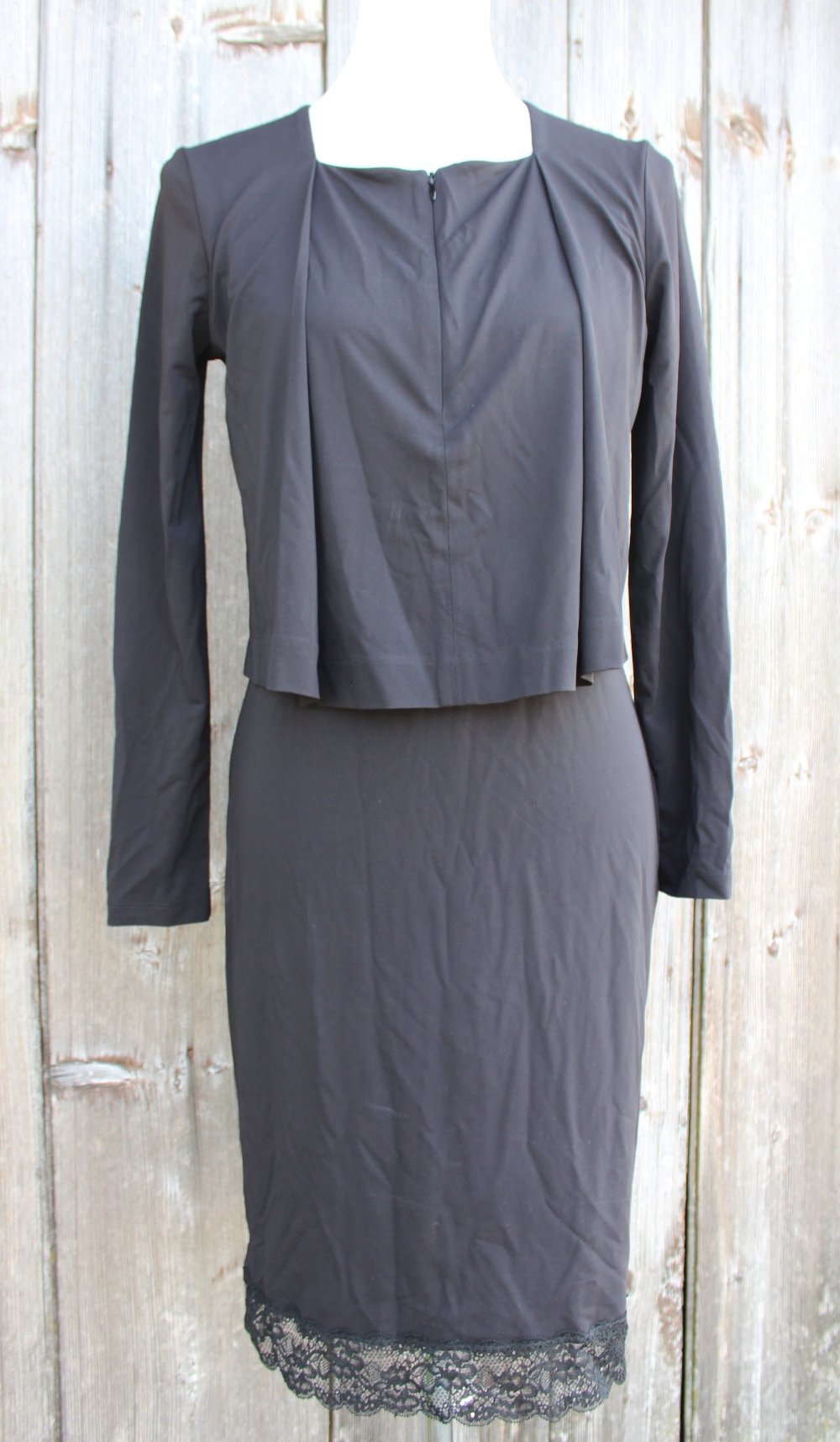 drapiertes kurzes schwarzes Kleid , COS, XS (ca. Größe 34-36)