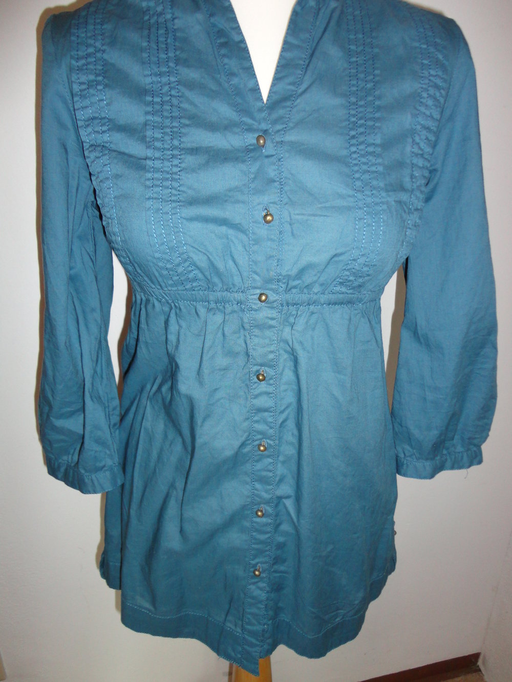 Tunika Bluse Longbluse petrol blau grün Basic Orsay Blogger Style 36