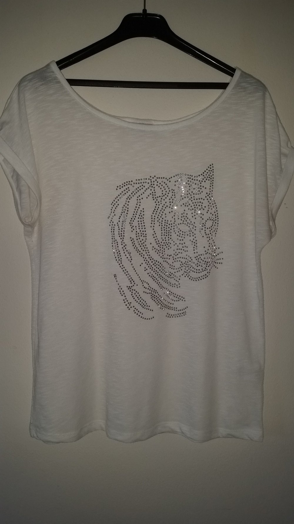 44, Tiger-Shirt, Glitzer, creme