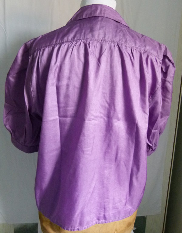 Vintage Bluse mit Puffärmeln, flieder lila, maßgeschneidert, Boho Goa Festival Hippie Elfen Sommer Landleben Lagenlook Cottagecore