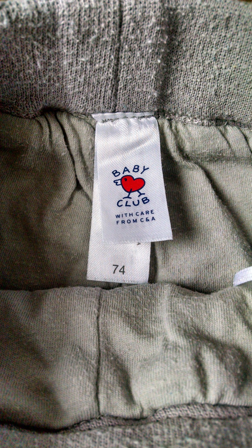 Graue Stoffthermohose Gr. 74