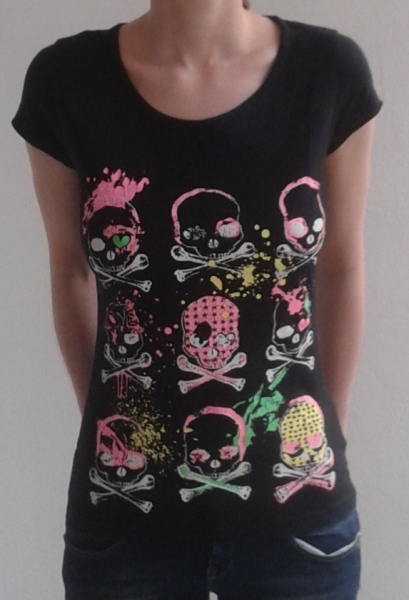 Skull / Totenkopf T-Shirt Fishbone Größe S