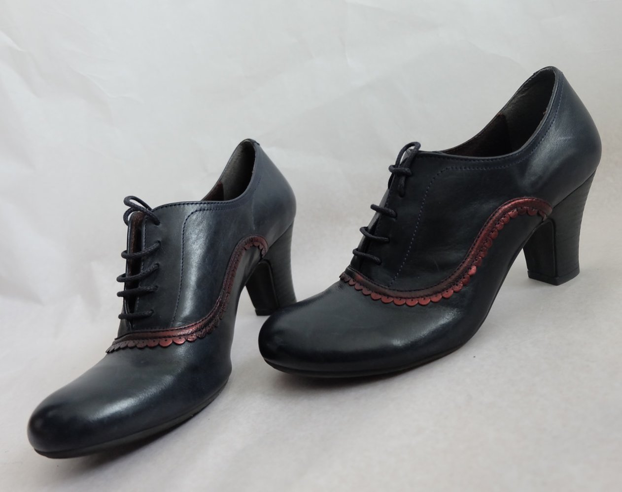 Virus Damen Schnürpumps, Schnürschuhe Nachtblau/Schwarz in Grösse 39