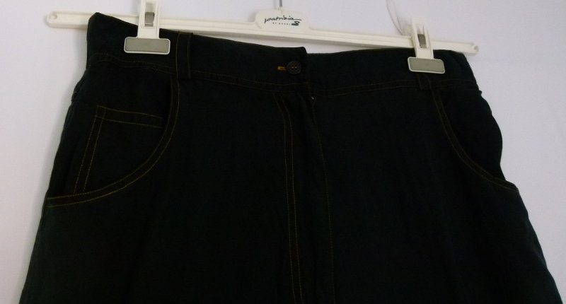 Seiden Hose Pluderhose Sommerhose, luftig-bequem, schwarz, Gothic Retro Boho Mori Goa Festival