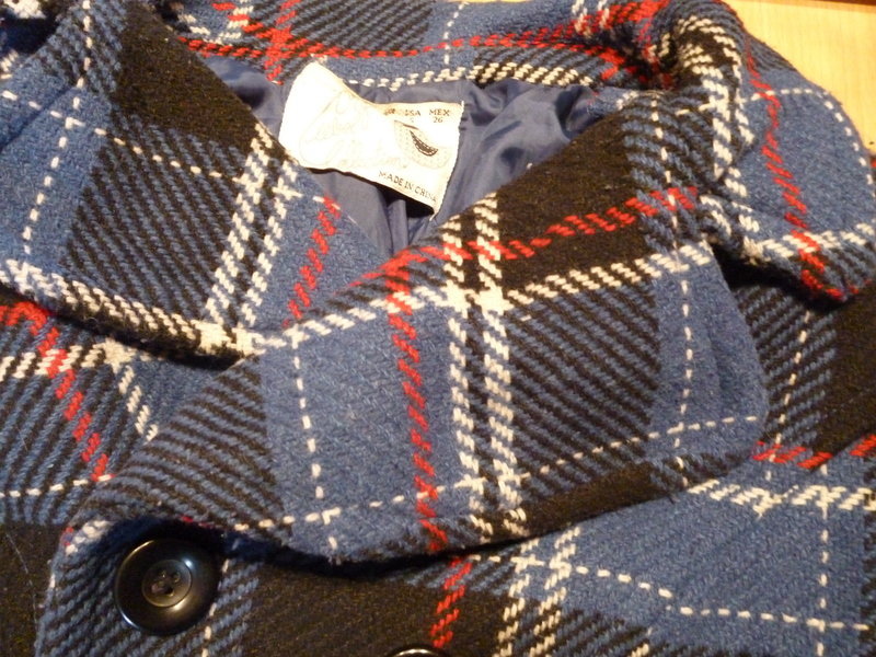 Zara Mantel kariert blau schwarz rot