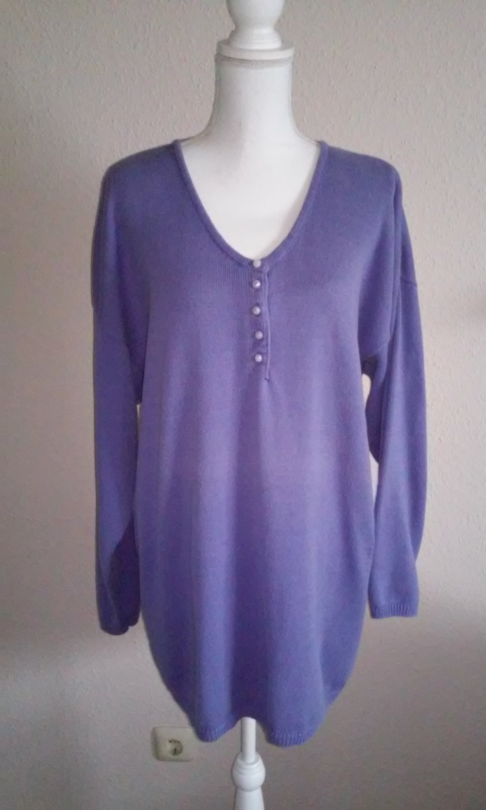 Sweatshirt Langarm Shirt Knopfleiste Oberteil Pulloverkleid Gr.40/42