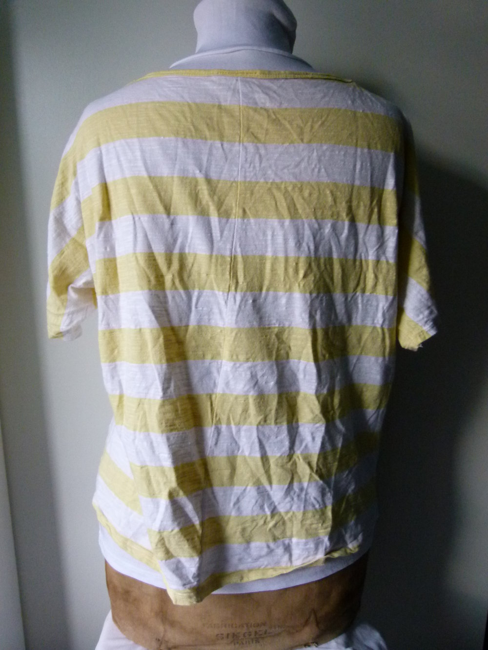 Oversized Shirt, hellgelb weiß gestreift, Sommer Boho Casual