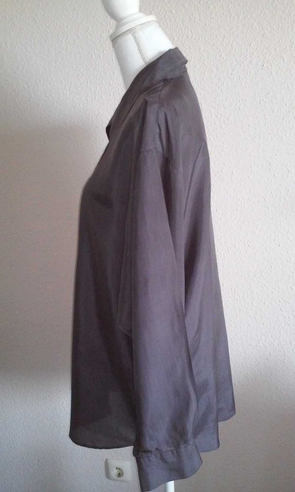 hochwertige Seidenbluse Festbluse Bluse langarm Gr.38 in Pflaume