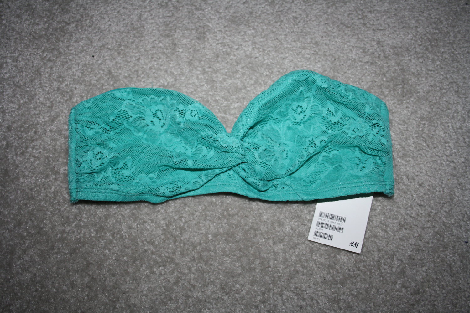 * türkises Spitzen Oberteil Bikini H&M