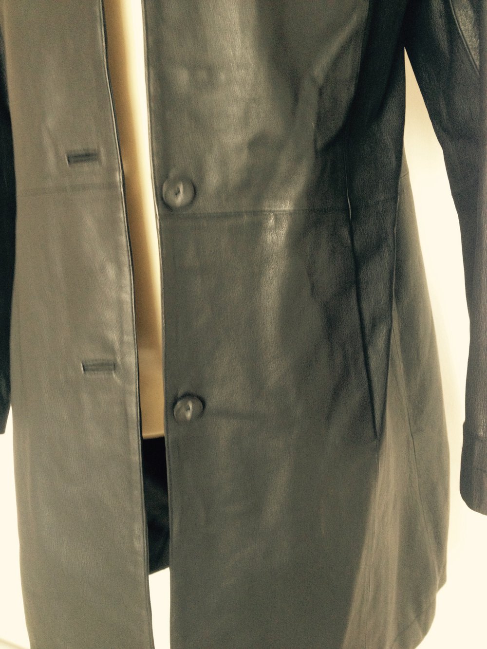 Edle Long Lederjacke  Mantel Trendi