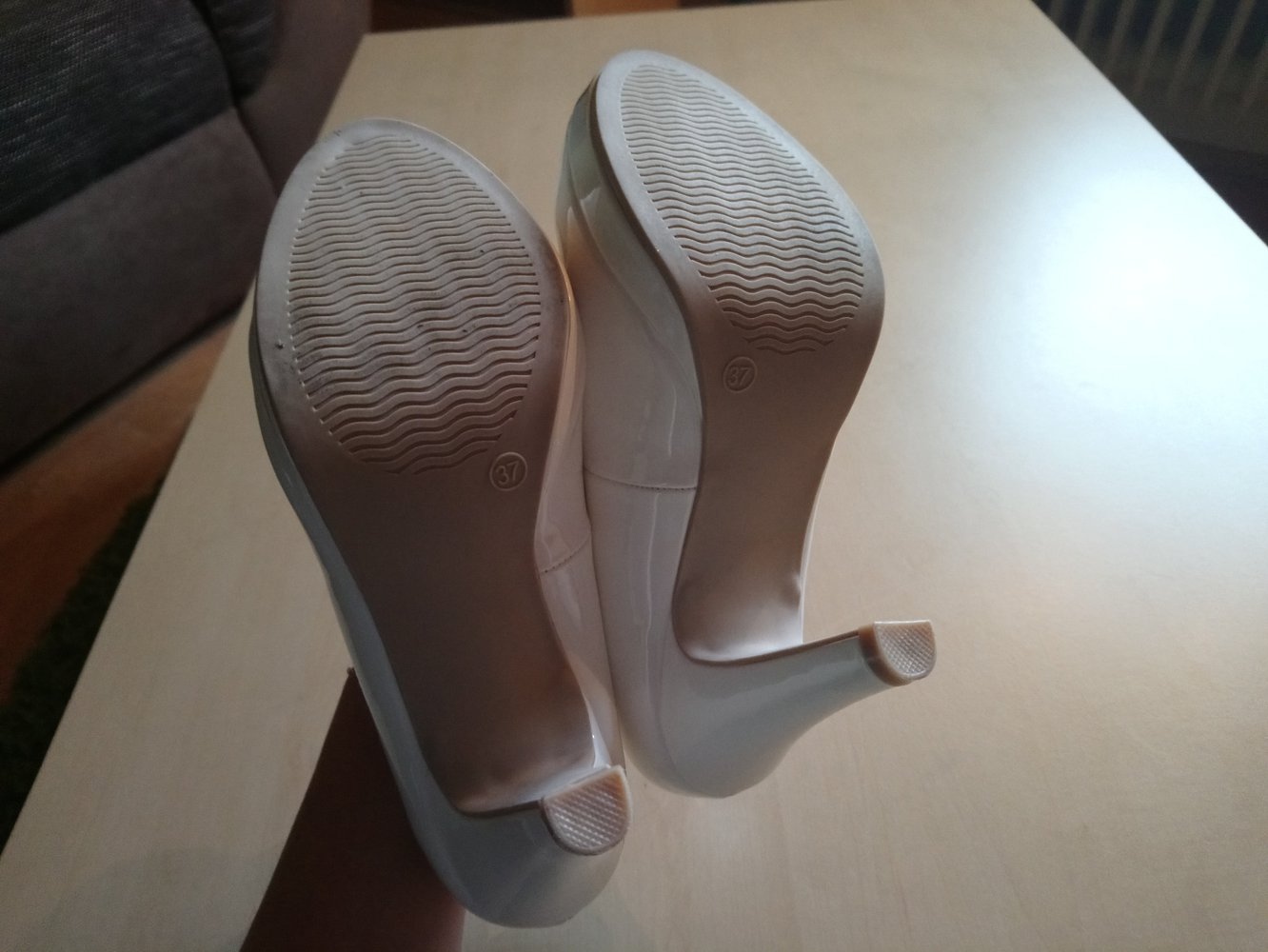 weiße Lack pumps 