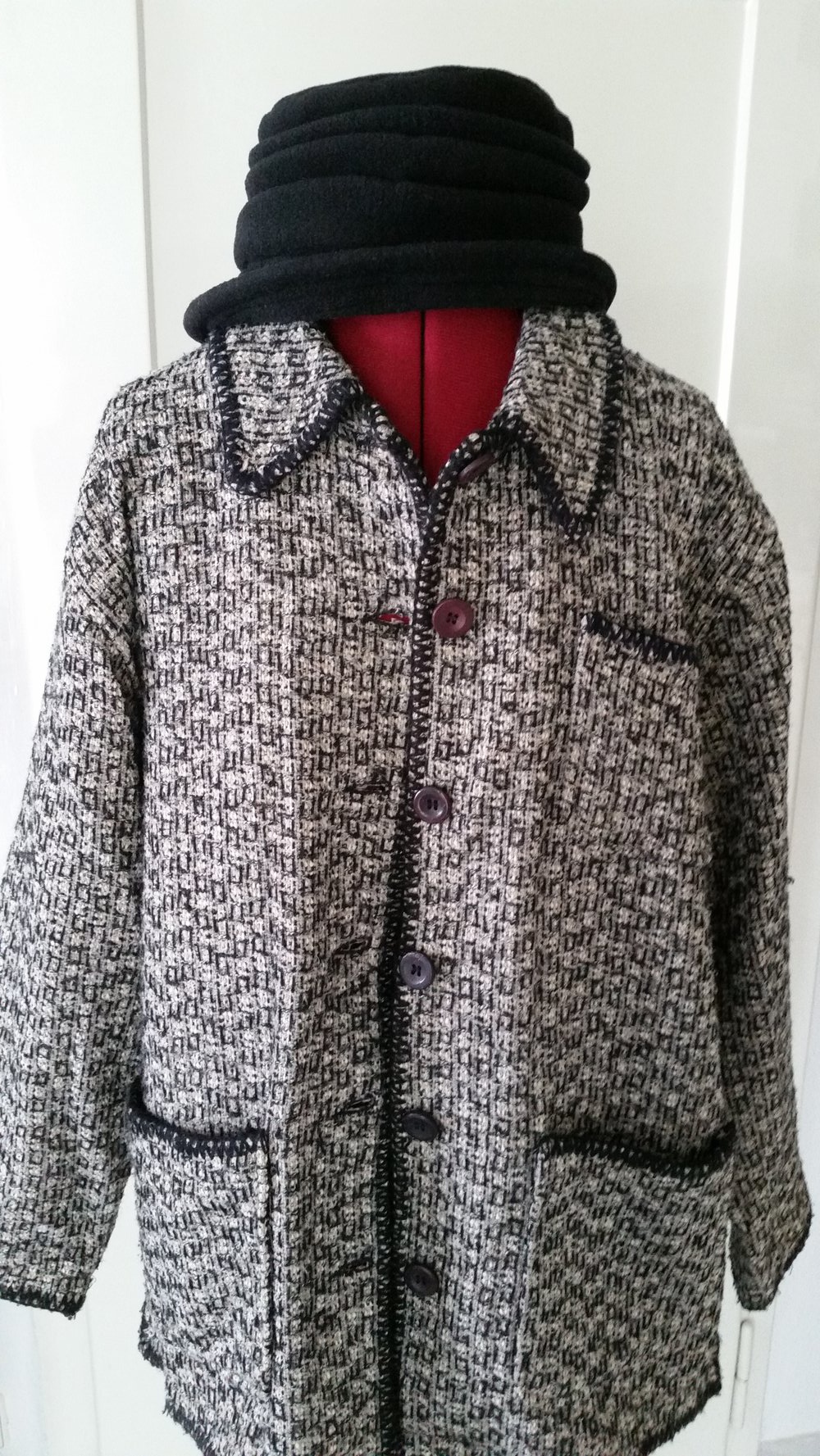 Hübsche, leichte Übergangsjacke im Vintage-Stil mit Salt'n'Pepper-Muster