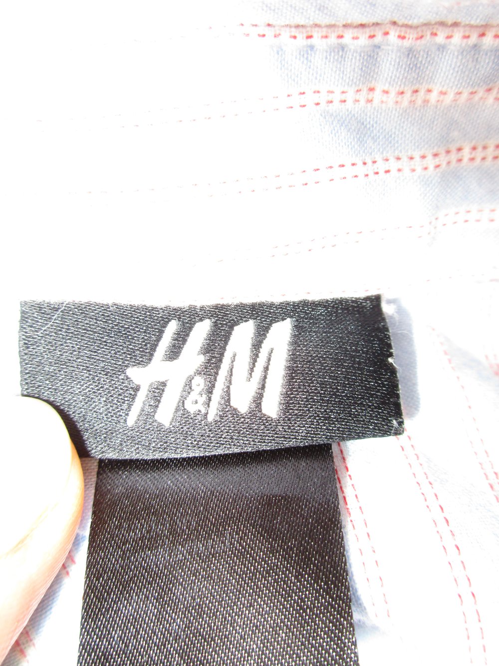 H & M Bluse, langarm, blau rot weiß, gestreift, Größe M