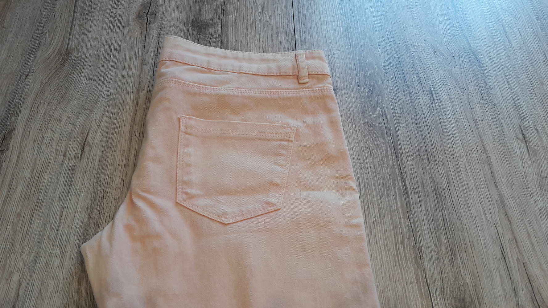 Gr.38 S M NEUw. Jeans Stretch rosa Batik Pfirsich Hose chic