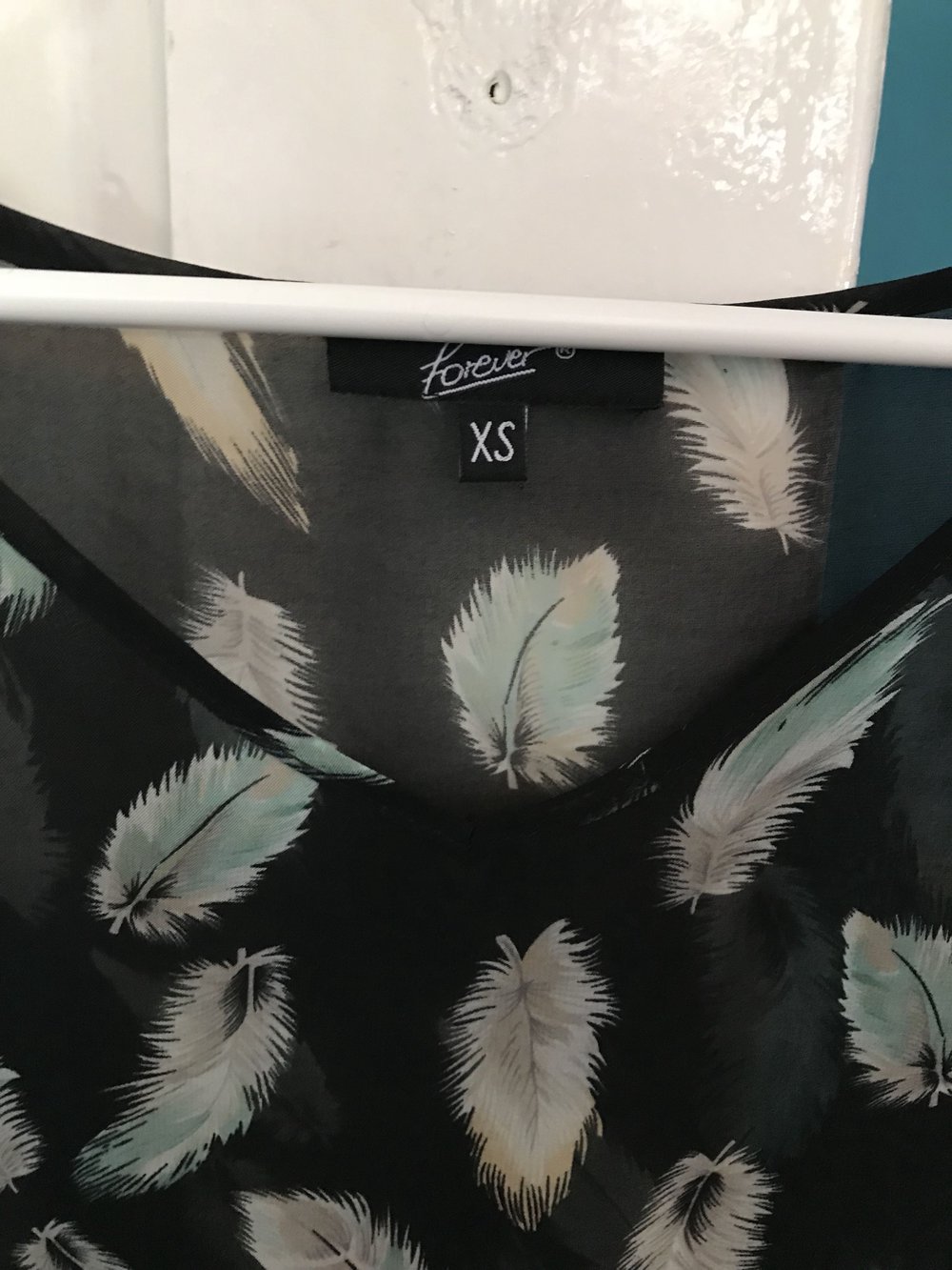 Tunika Bluse schwarz mint von forever 18, Größe XS 