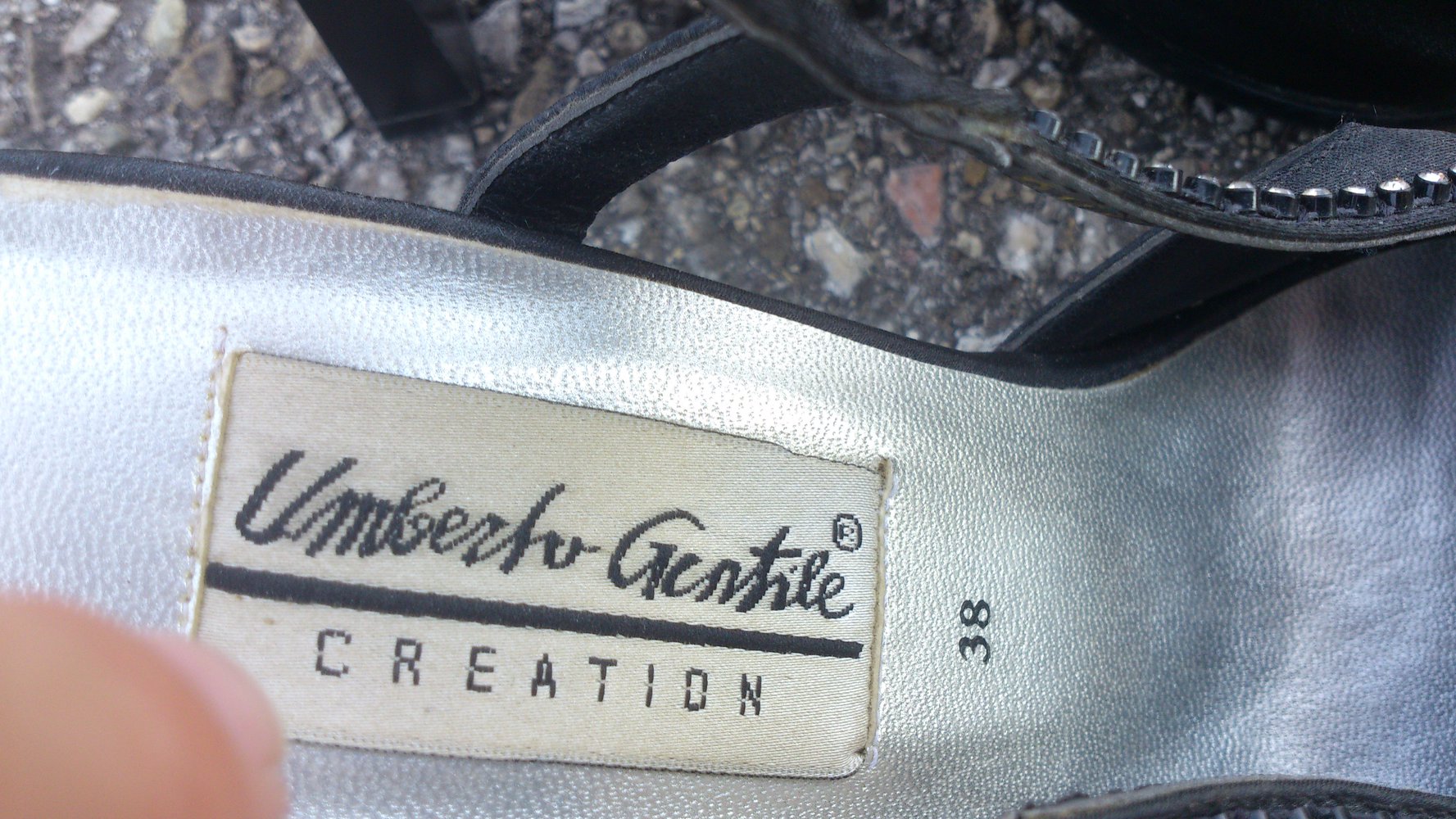 schwarze Vintage Abendschuhe, Umberto Gentile Creation, Größe 38