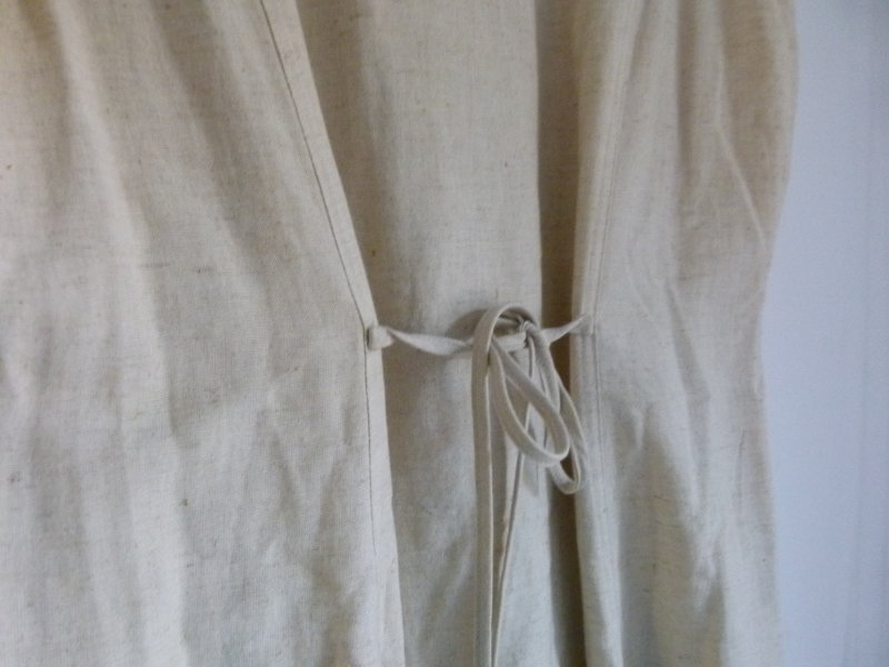 Sommerkleid mit Leinen-Anteil, natur, mit schöner Rückenlösung, Boho Goa Festival Sommer Landhaus Mori Cottagecore