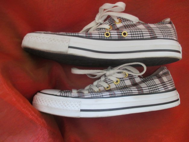 NEU Gold Giltzer Akzente Karo Chucks Sneaker Stoff Schuhe 