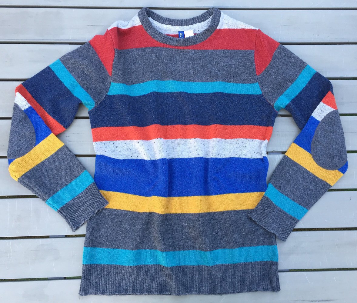 H&M Feinstrick PULLOVER mit Patches Gr. S