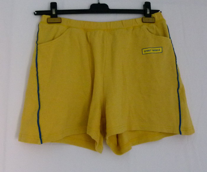 Sommer Shorts Hotpants, gelb blau, Sport Strand Casual