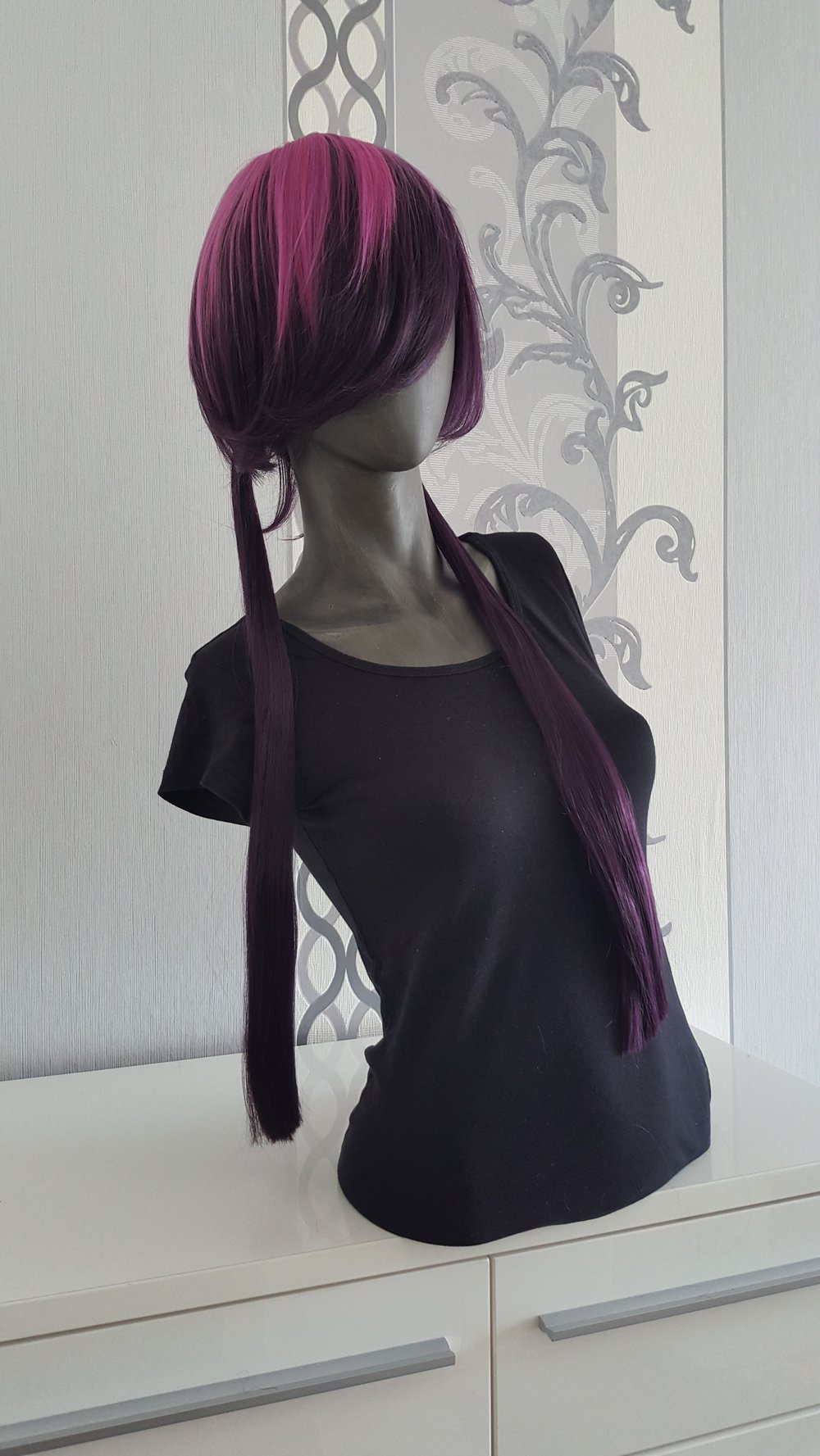 Hübsche Cosplay Fotoshoot Perücke Lila Violet Zöpfe Neu
