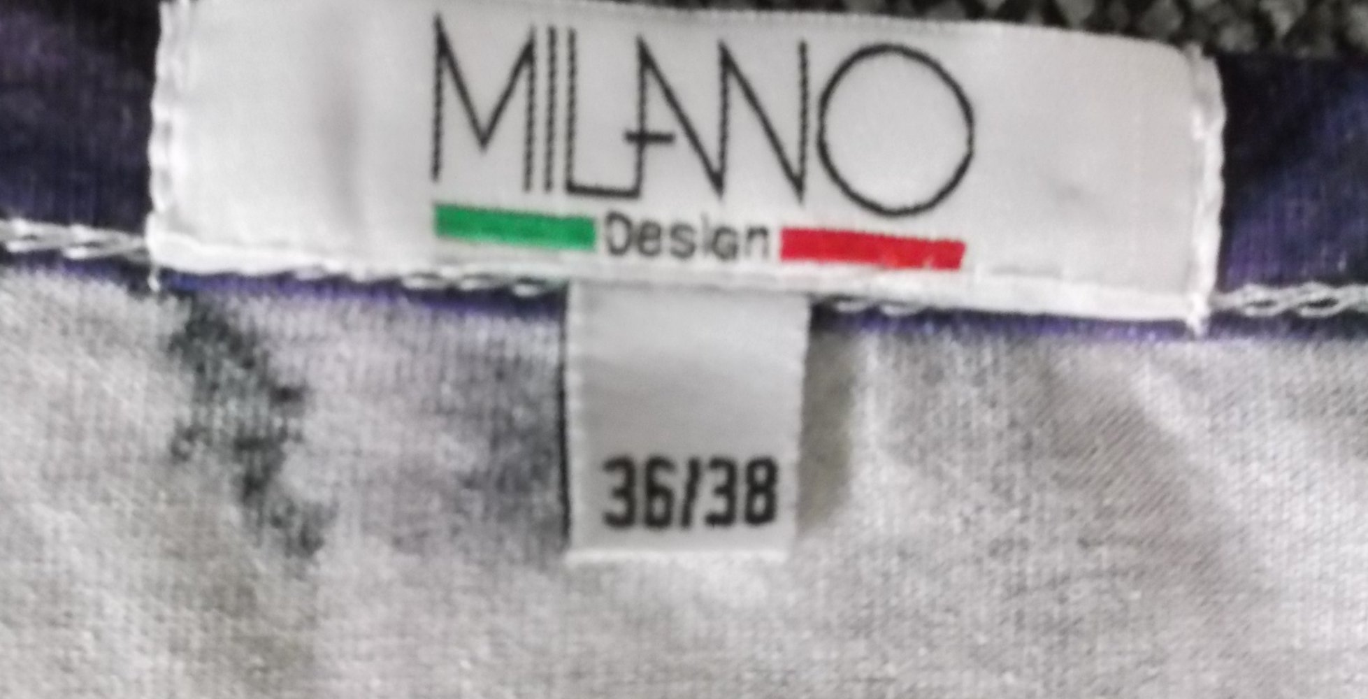 MILANO italy Design/Jacke Gr. 36/38, lila-weiß-schwarz-grün, Glitzer