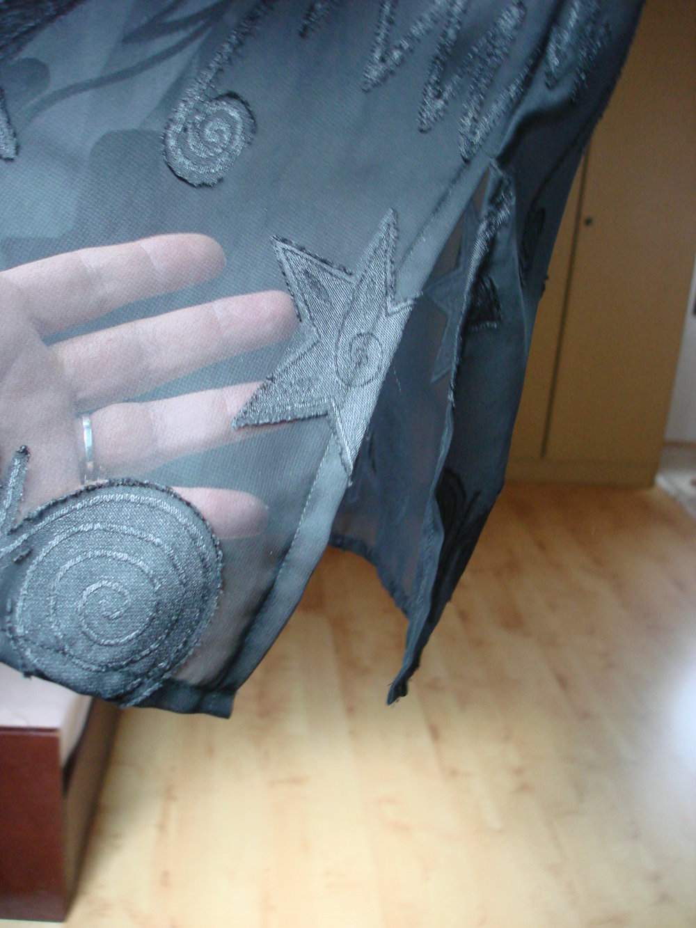 schwarze Bluse mit 3/4 Arm