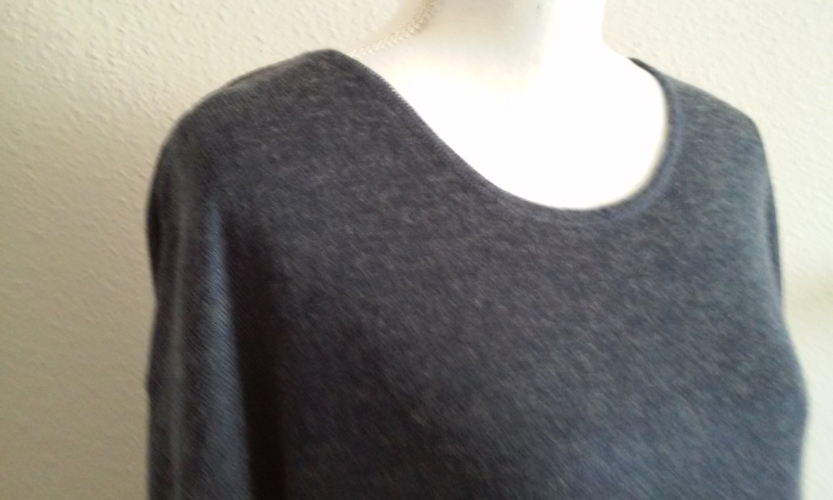  Sweater Sommer Pullover Pulli Wollpulli marine/Jeansoptik, langärmlig, Rundhals