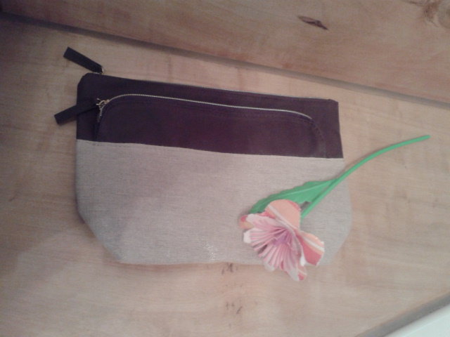 Wäschebeutel, Kosmetiktasche, braun, beige