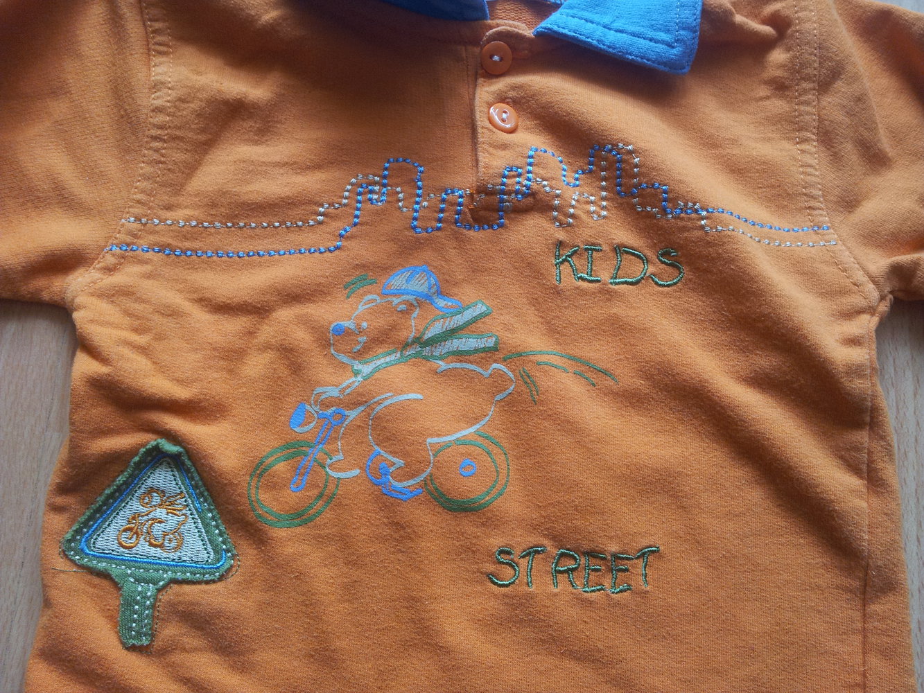  Pullover orange blau Gr. Teddy Bär Fahrrad Kids Street 
