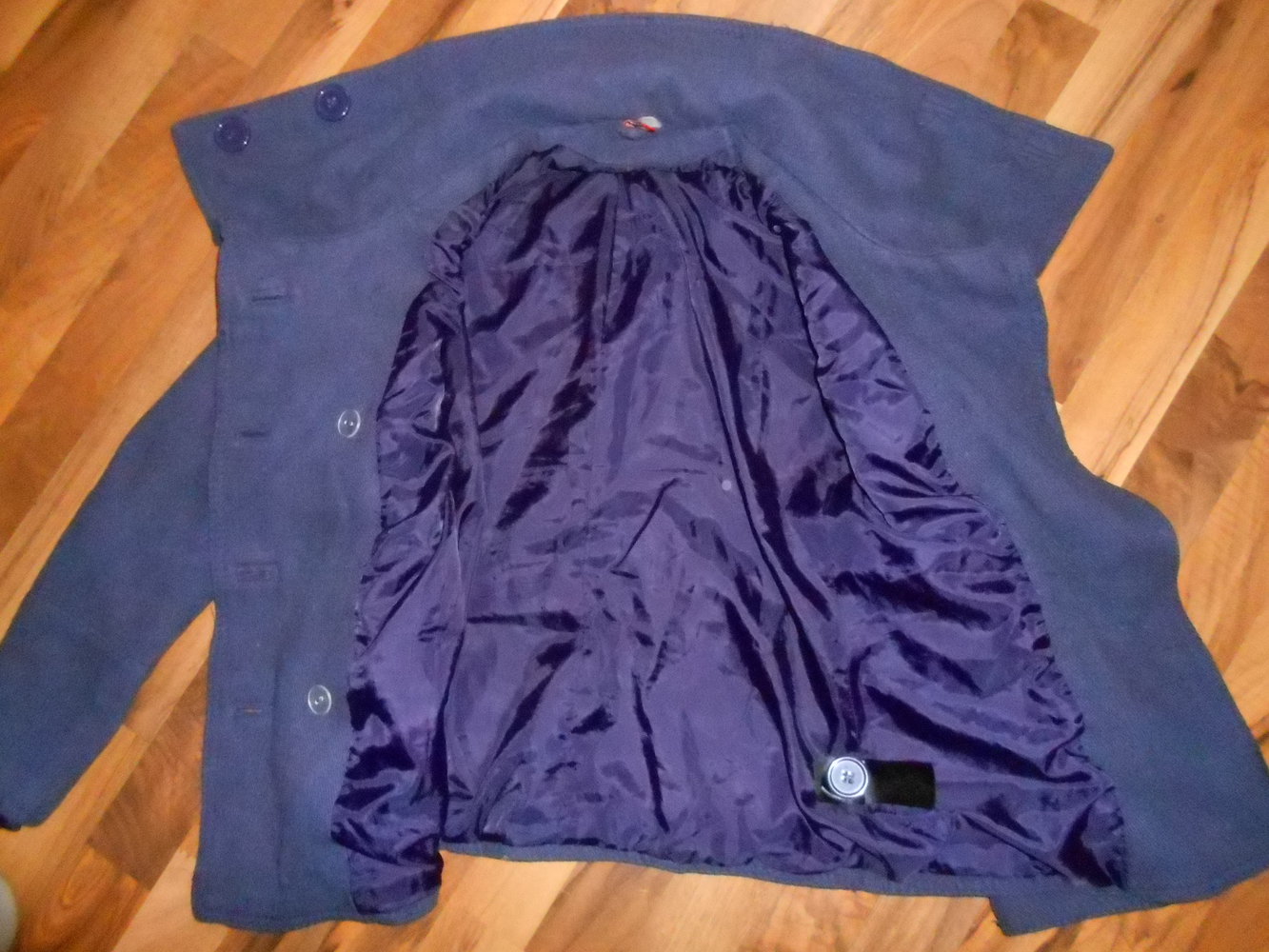 lila Mantel Wolle h&M 36