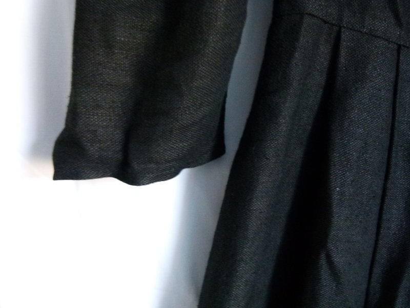 Trachten Kleid mit Leinen Anteil, schwarz, Folklore Landhaus Dark Mori Cottagecore Retro Vintage