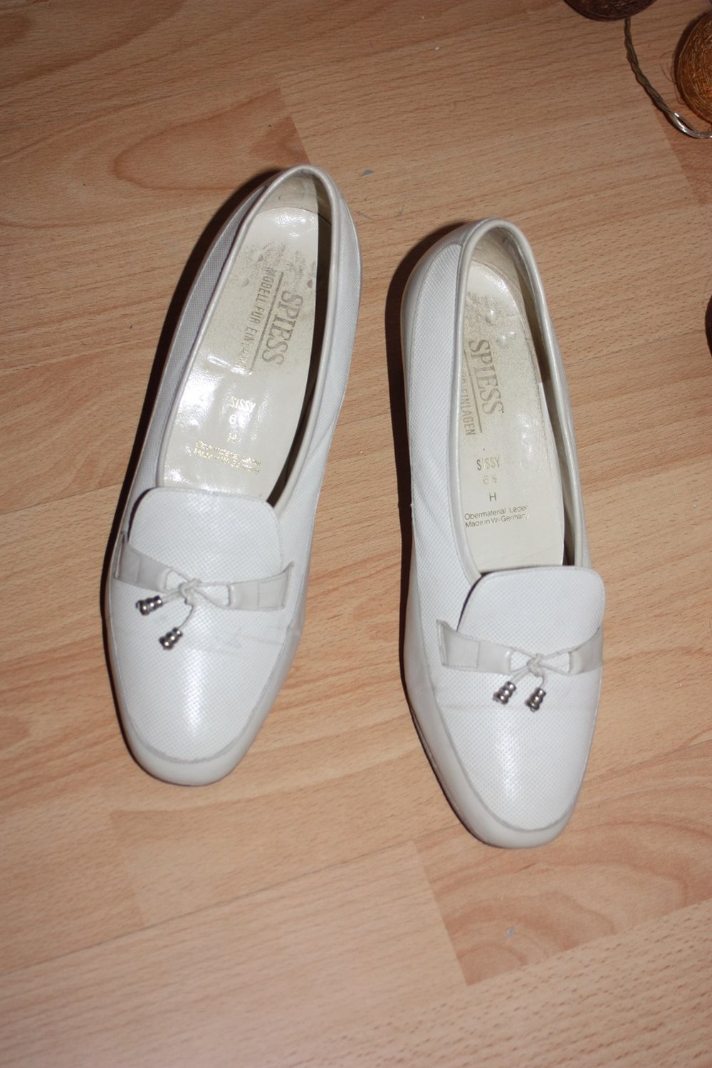 Weiß creme Pumps, Spiess, Leder, Gr. 39,5