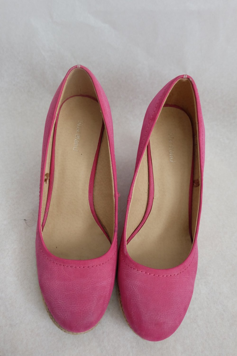Damen Schuhe Wedges mit Keilabsatz im Espadrilles-Look in Pink