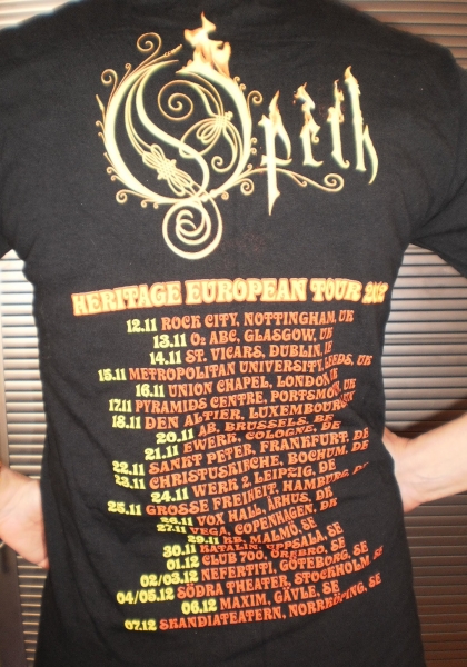 Opeth: Heritage Tourshirt in bestem Metal-Print! Beidseitiges Motiv - Fire aus Schweden!