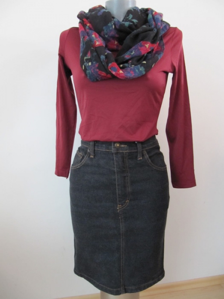 Toller Jeans Rock knielang schwarz Fares stretch high waist