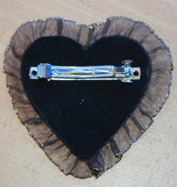 Steampunk Haarspange in Herzform braun victorianisch