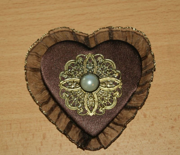 Steampunk Haarspange in Herzform braun victorianisch