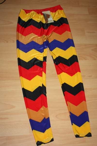 Coole Leggings, Zick-Zack Muster, bunt, Gr. 32-38
