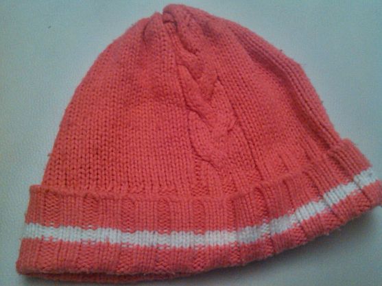 B2, Damen Mädchen STRICK Mütze ROSA-weiß