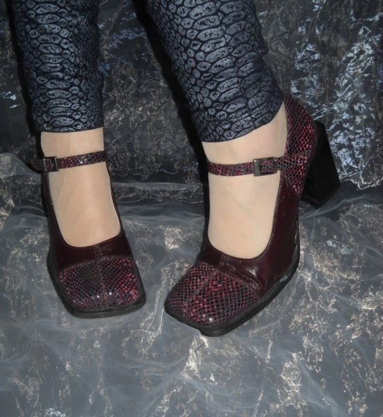 Vintage Mary Jane Schlange Snake Reptile Kroko High Heels Pumps Riemchen Größe 37 38 39 Blogger Schuhe
