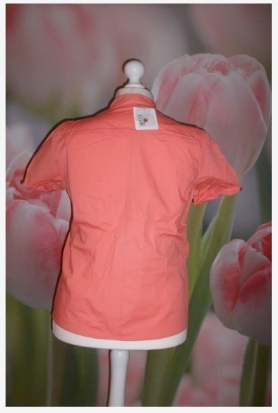 Kurzarm Bluse koralle/rot/rosa Gr. XXL (~ 44/46) ungetragen!
